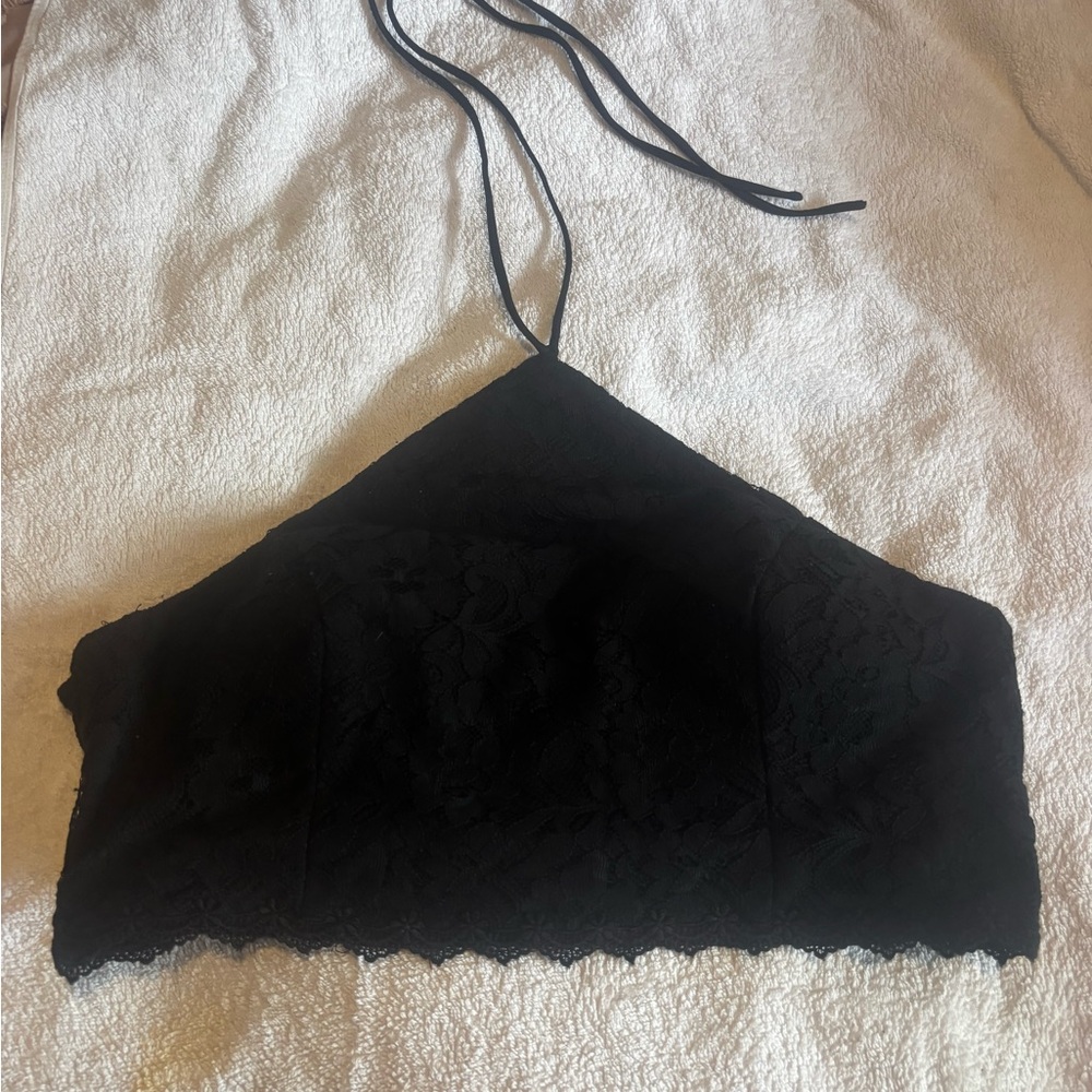 Black  Lace Halter Bralette